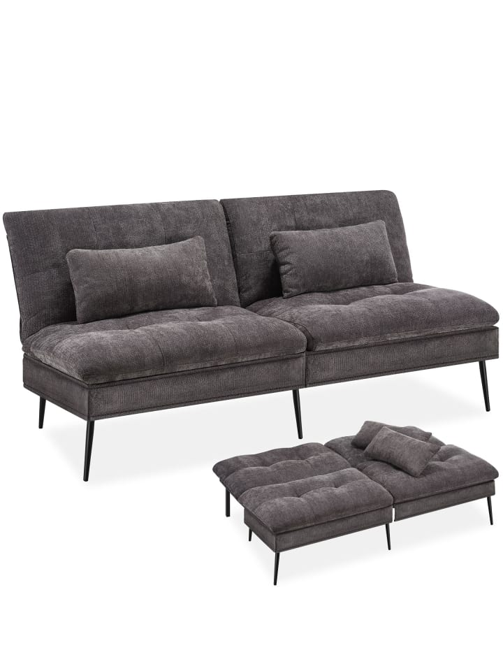 Schlafsofa Tokio, Belastbarkeit 300 kg, 175 x 66 x 87 cm, grau