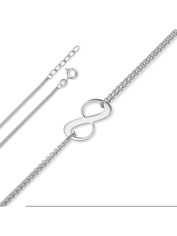 Infinity Halskette Rundankerkette aus 925 Silber 17 cm Ø 1,10 mm in silber