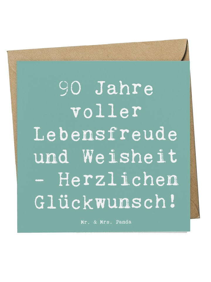 Grußkarte Spruch 90. Geburtstag Lebensfreude mi... in Meeresbrise