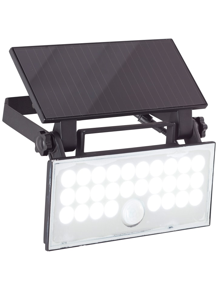 Außenlampe Solar, 19 cm, 1000 lm, 4100 K, schwenkbar, schwarz