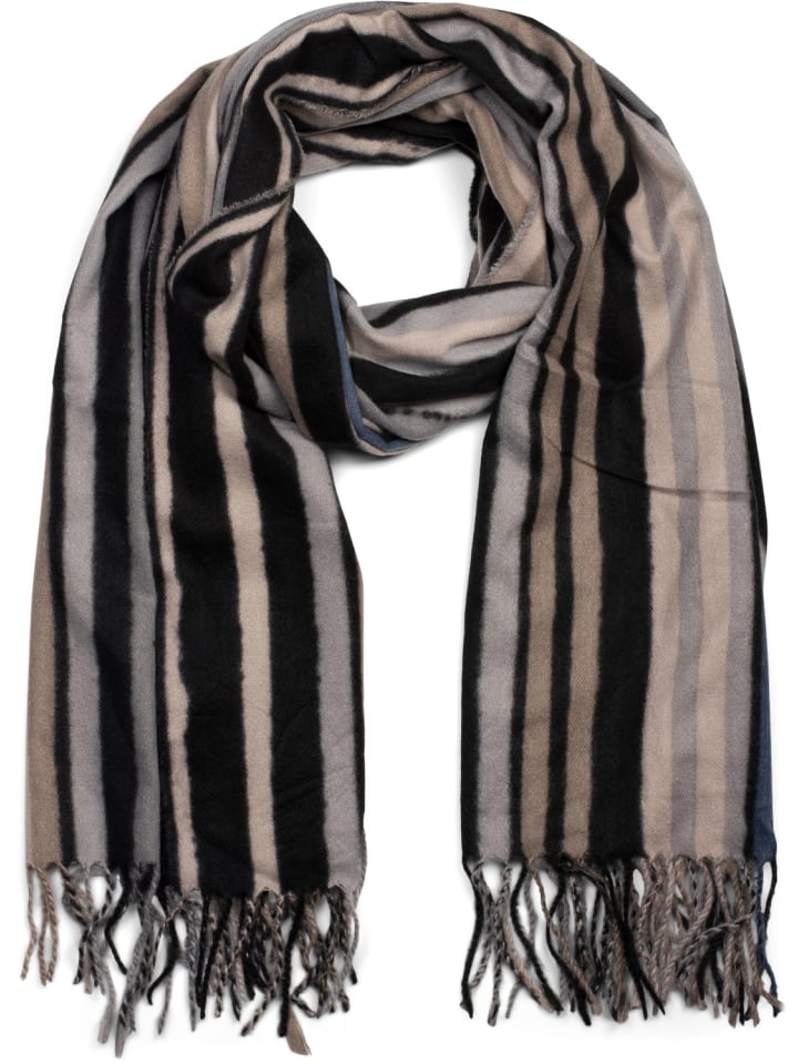 Schal in Grau-Beige-Blau