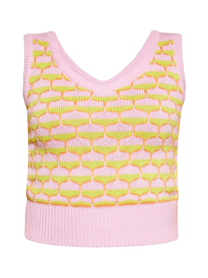 Damen Pullunder in Pink Limone Orange