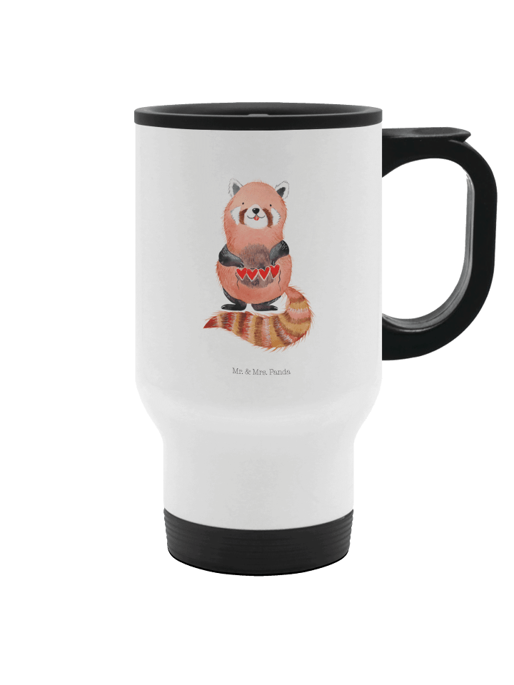 Thermosbecher Roter Panda ohne Spruch in Weiß
