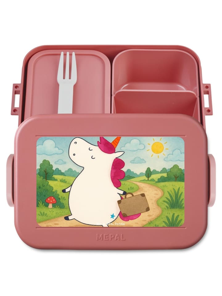Lunchbox Einhorn Koffer Design ohne Spruch in Rot Pastell