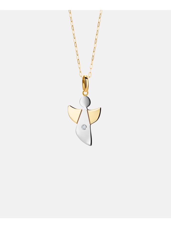 Halskette aus 375 Gelbgold mit Diamant