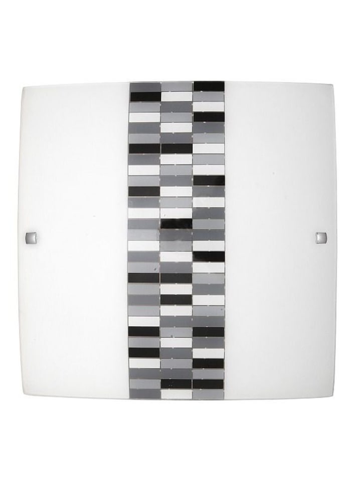 Wandlampe (B)40 x (H)40 cm in Milchglas Schwarz Grau