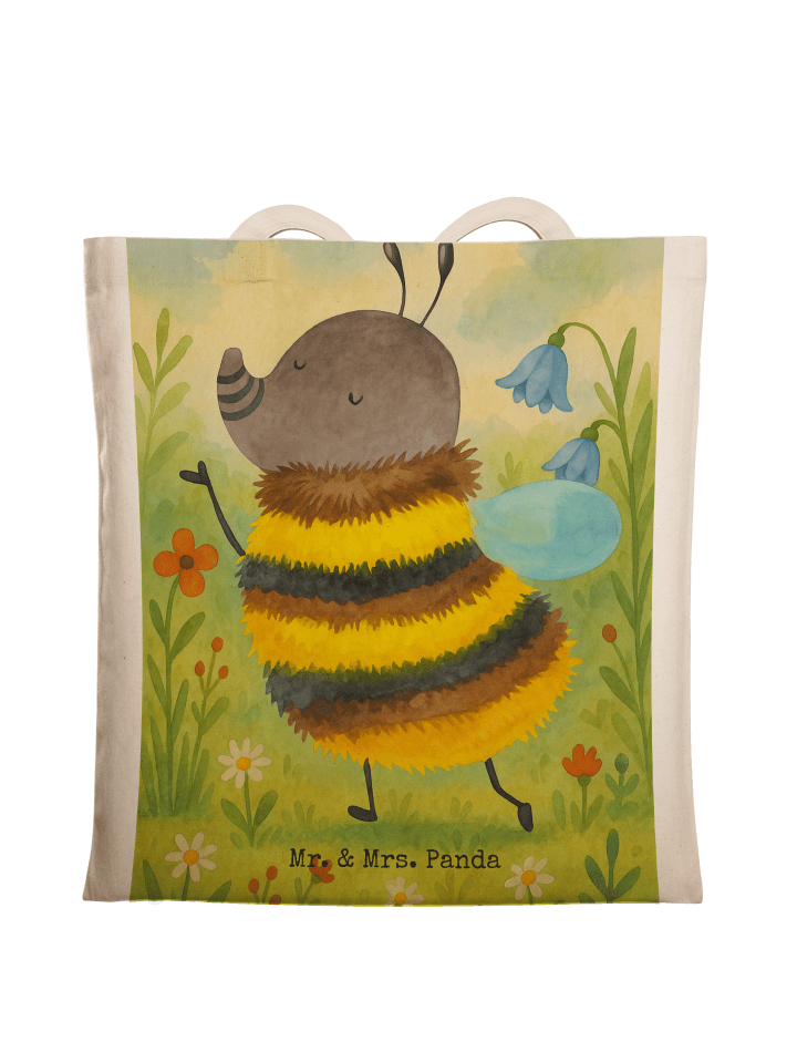 Shopping Bag Hummel flauschig Design ohne Spruch in Weiß