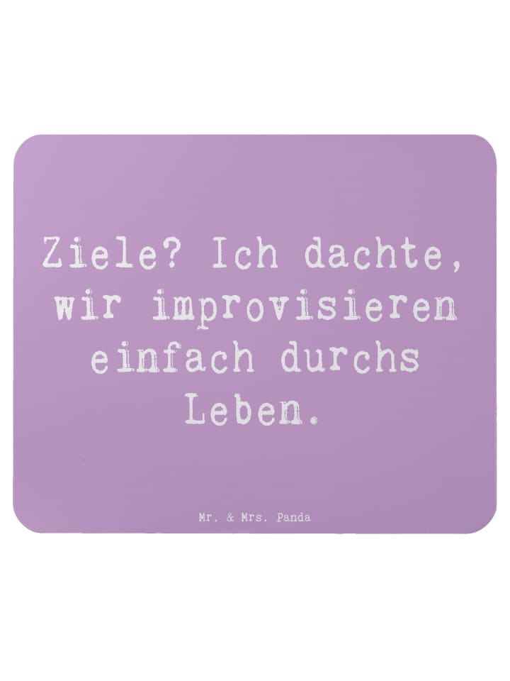 Mousepad Spruch Lebensziele Improvisation mit S... in Lavendeltraum