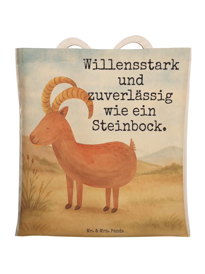 Tote Bag Sternzeichen Steinbock Design mit Spruch in Weiß