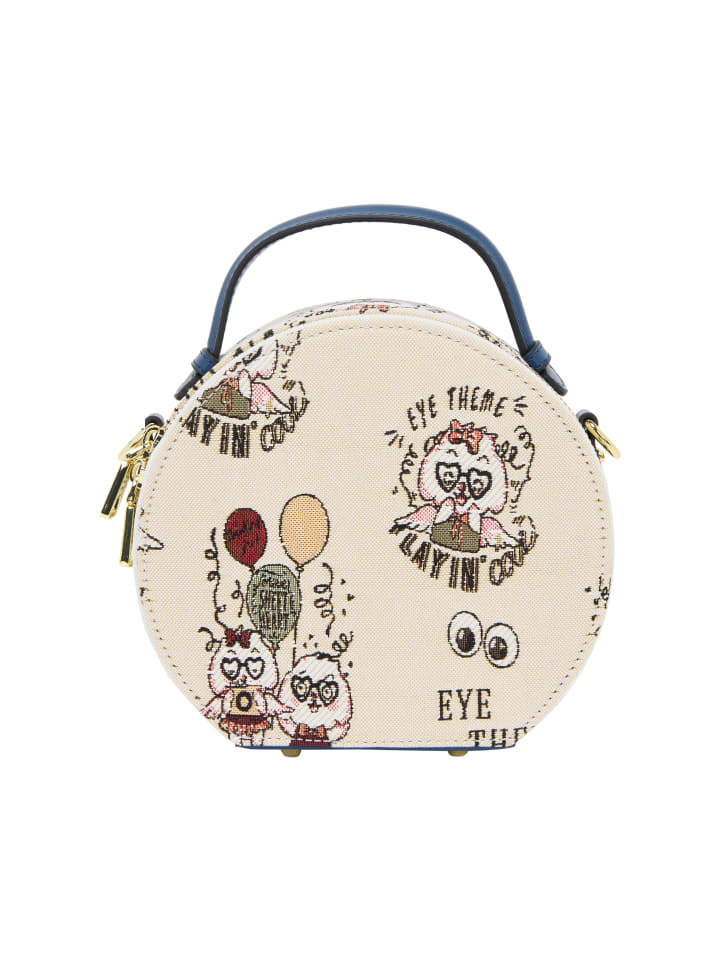 Women Satchel in White Blue