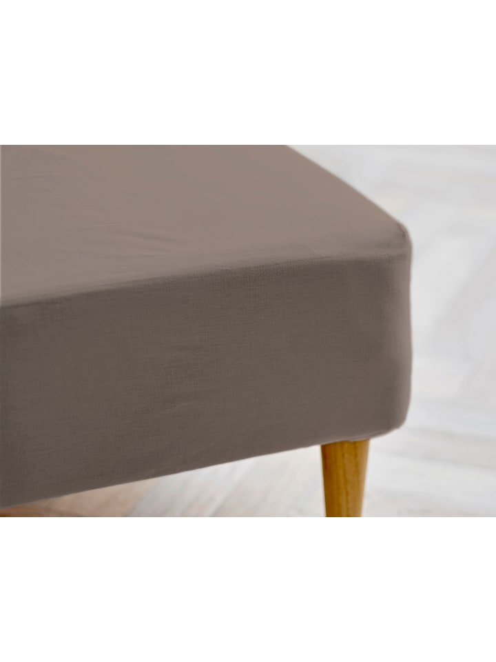 Boxspringlaken Calm in Taupe