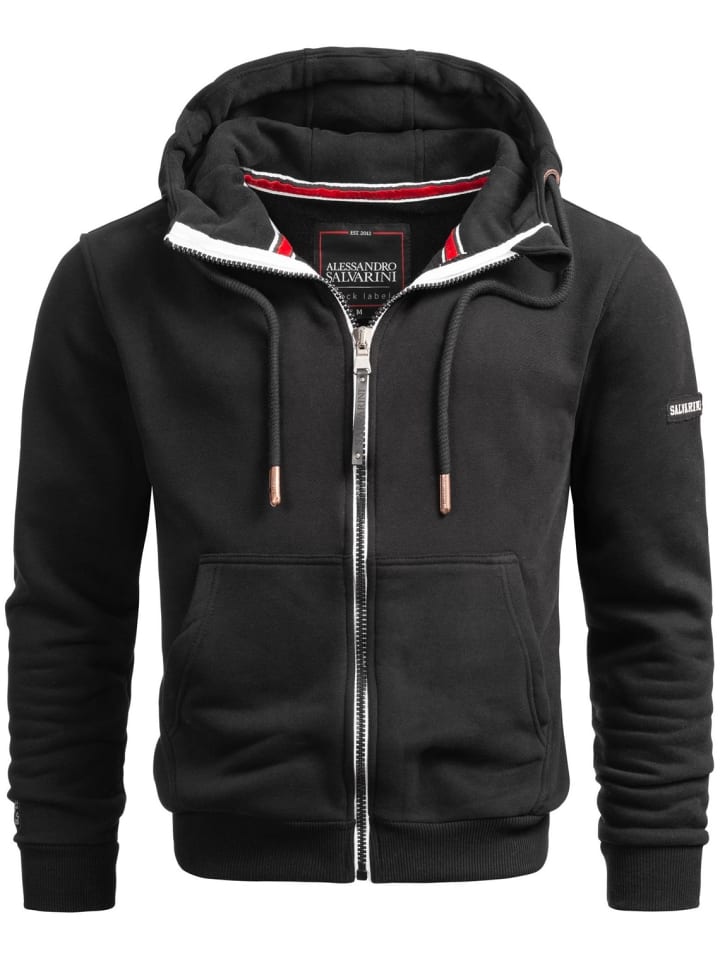 Jacke Alessandro Salvarini Heeren Sweatjacke AS293 in Schwarz
