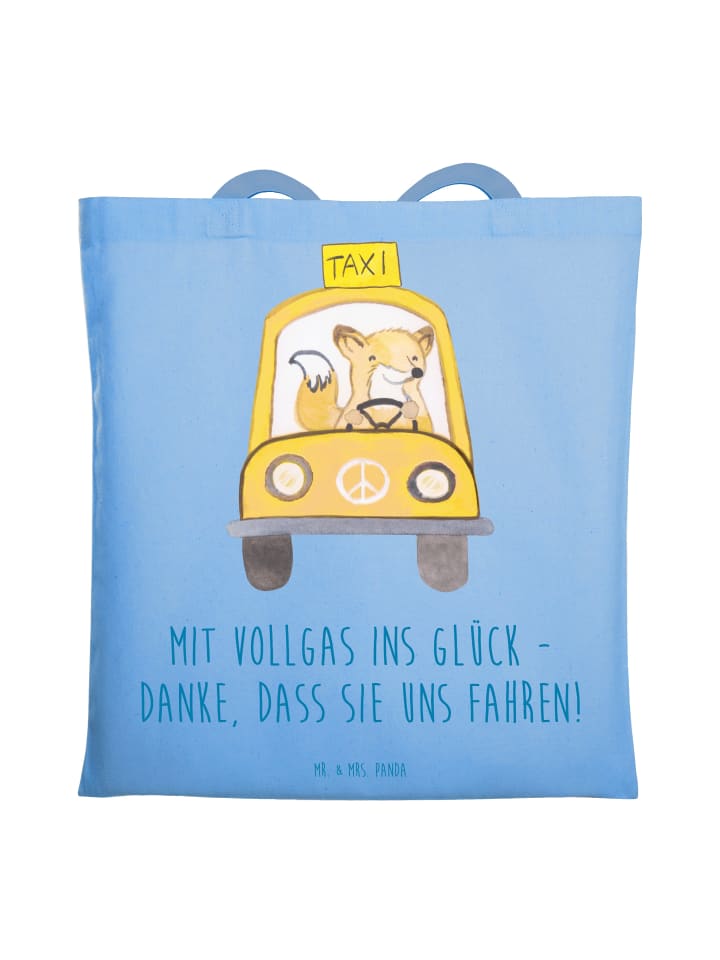 Jutebeutel Chauffeur Glück mit Spruch in Sky Blue