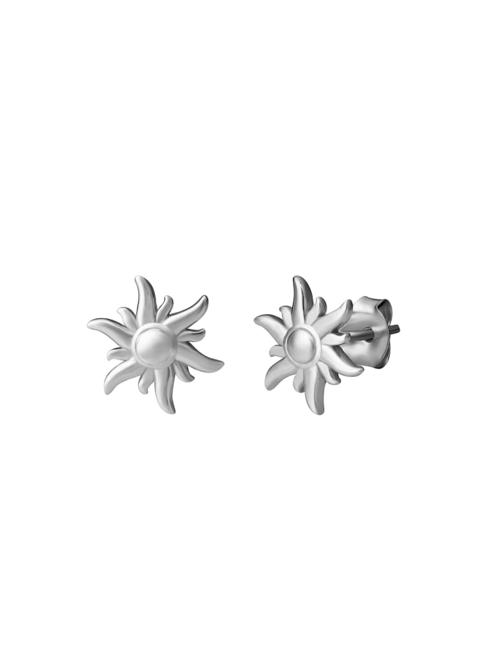 Ohrstecker Sonne aus Sterling Silber in silber