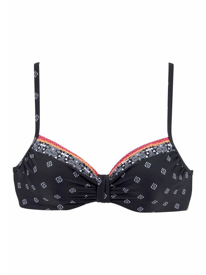 Bügel-Bikini-Top in schwarz-bedruckt