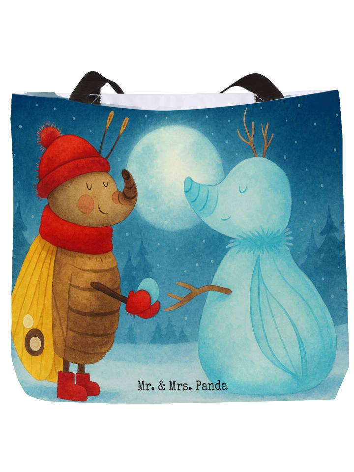 Tasche Nachtfalter Schneemann Design ohne Spruch in Weiß