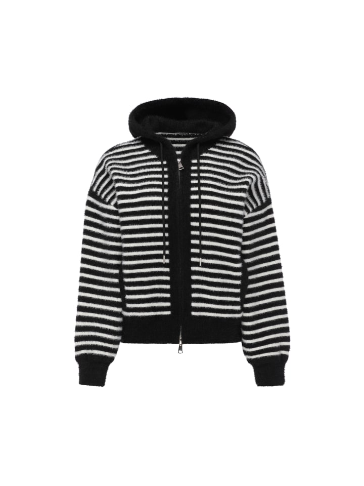 Women Cardigan in Black Offwhite