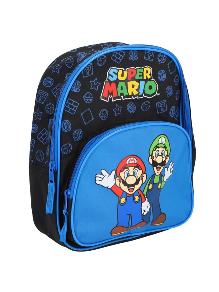 Super Mario Rucksack Kinder Schultasche mit Gaming-Design für in Blau
