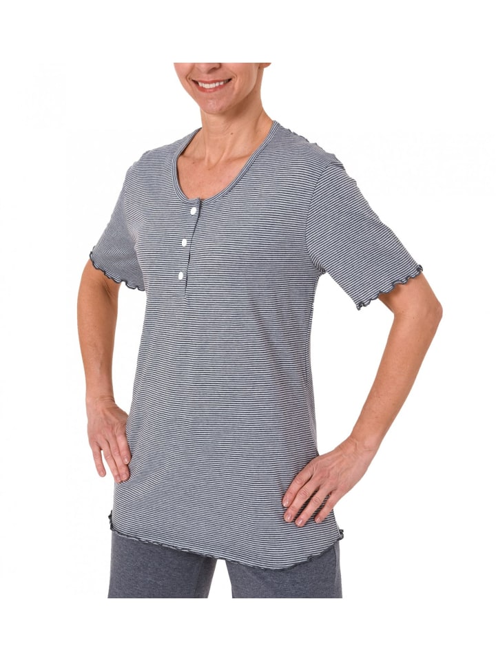 Shirt Oberteil kurzarm Mix & Match Streifendress - 17588 in Blau