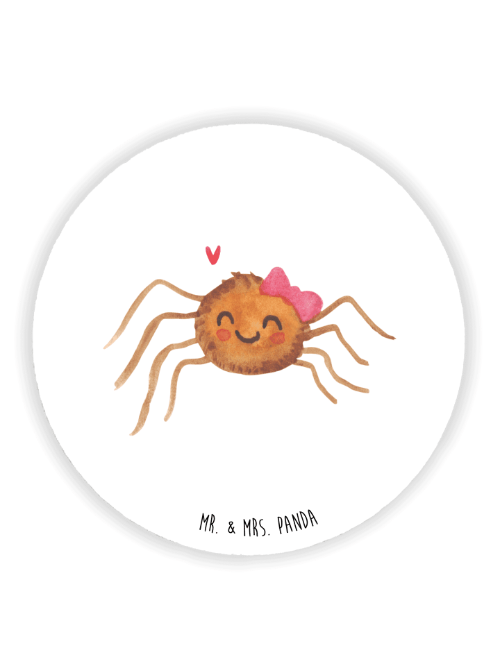 Magnet Spinne Agathe Freude ohne Spruch in Weiß