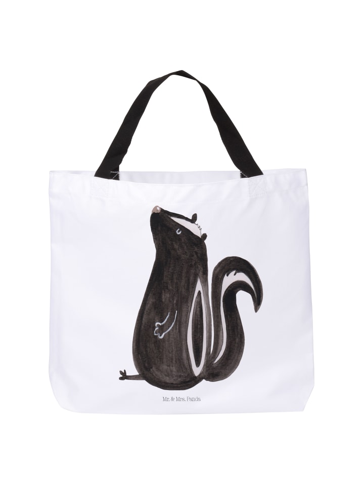 Totebag Stinktier Sitzen ohne Spruch in Weiß