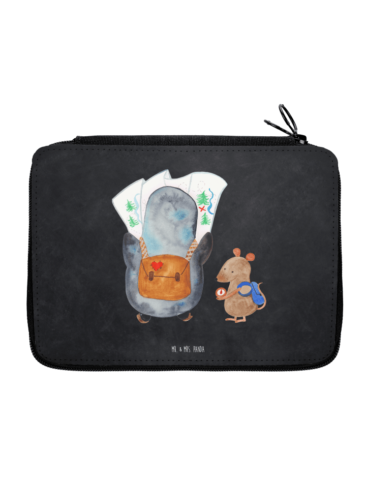 Etui Pinguin & Maus Wanderer ohne Spruch in Kreidetafel