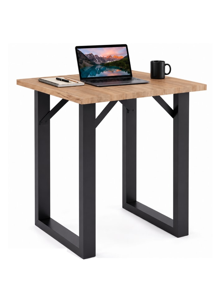 Holz Bartisch Stehtisch Tisch Tresen Xona 80x80 cm in Schwarz / Honig-Eiche