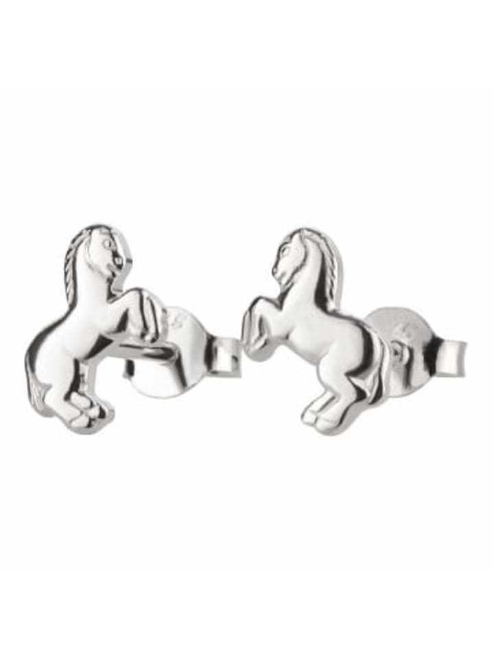Silber Ohrringe 925 Pferd 0,7 cm x 0,8 cm