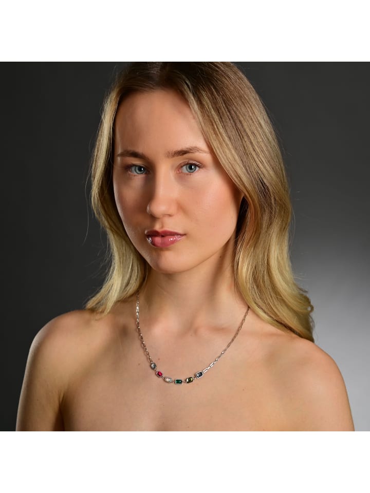 Damen Anhänger aus Edelstahl mit Zirkonia in silber