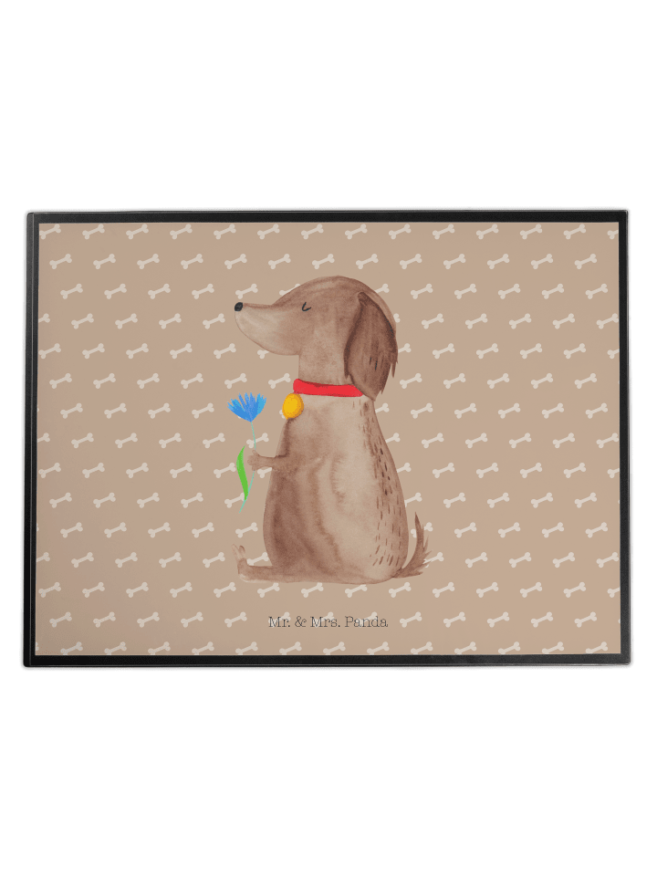 Schreibtischunterlage Hund Blume ohne Spruch in Hundeglück
