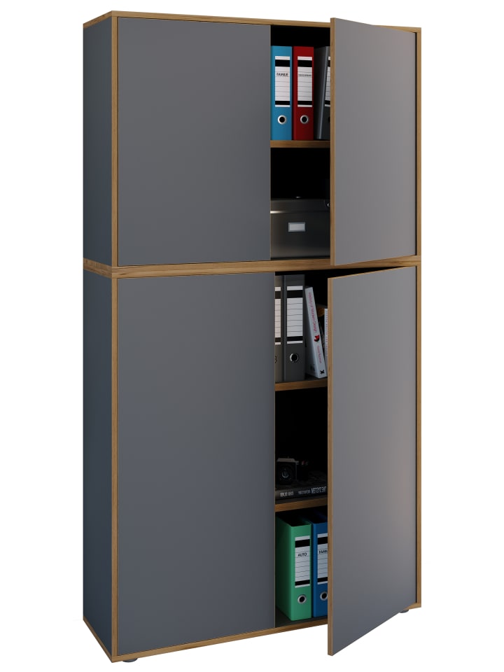 Büroschrank Aktenschrank Sideboard Salia 5fach in Anthrazit