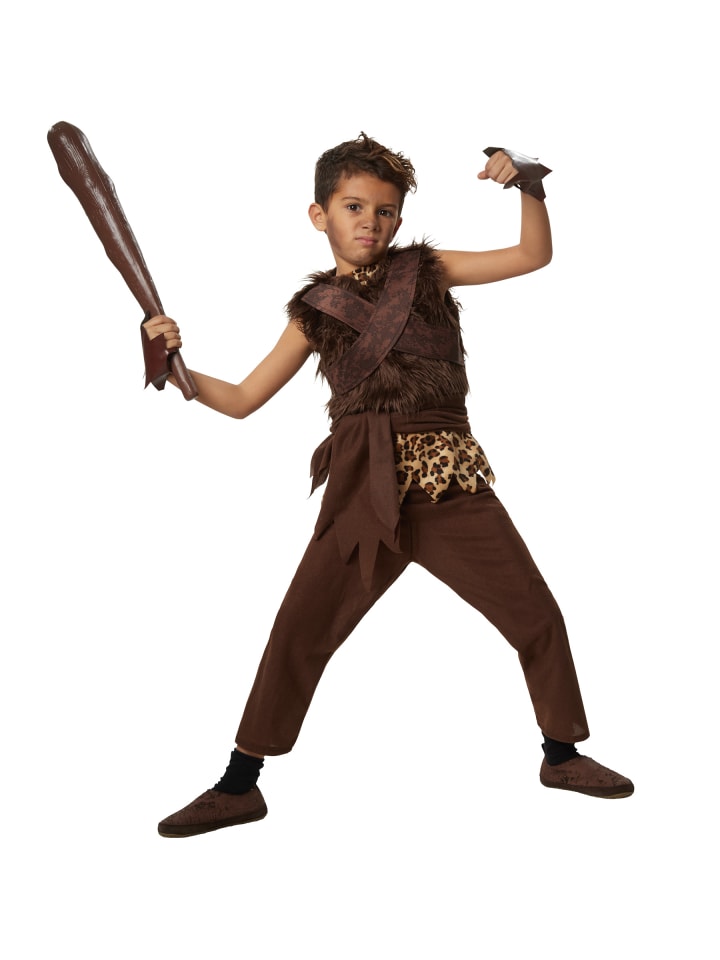 Höhlenmensch/Urzeitjäger, in der Farbe braun, Gr. 128 (7-8 Jahre)