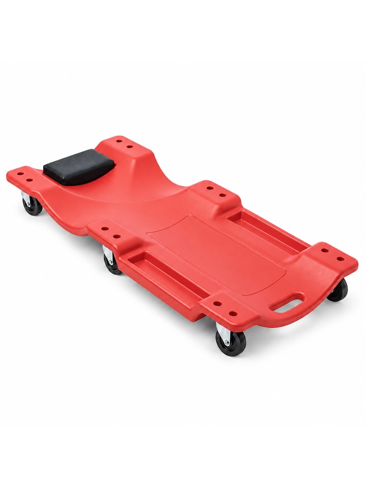 Rollbrett Werkstatt in Rot - (B)48 x (H)12 x (T)102 cm