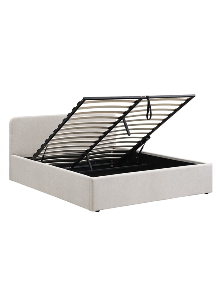 Bett LIOR in Grau - (W)205  x (H)88  x (L)150 cm