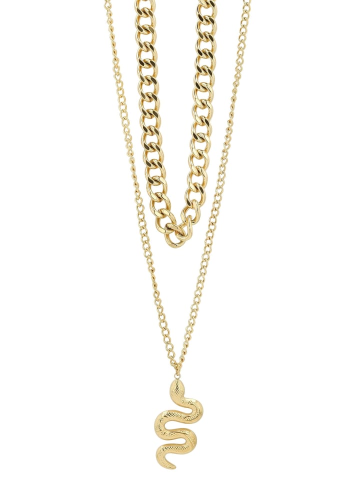 Damen Halskette – Panzerkette aus Edelstahl 45 cm in gold