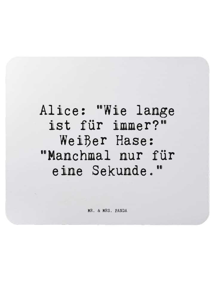 Mauspad AliZeichen: "Wie lange ist... mit Spruch in Aquarellblau