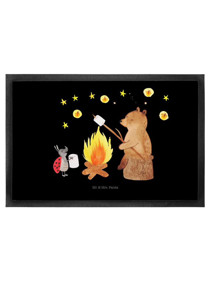 Fußabstreifer Bär & Marienkäfer Lagerfeuer ohne... in Schwarz