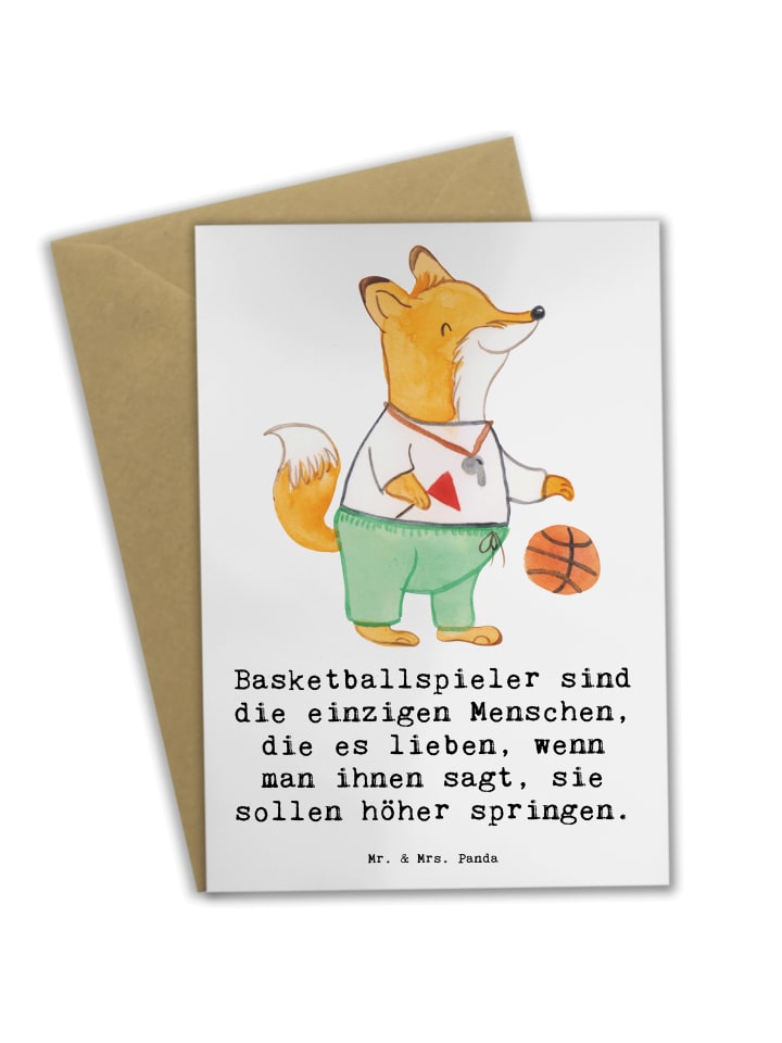 Glückwunschkarte Basketball Motivation mit Spruch in Weiß