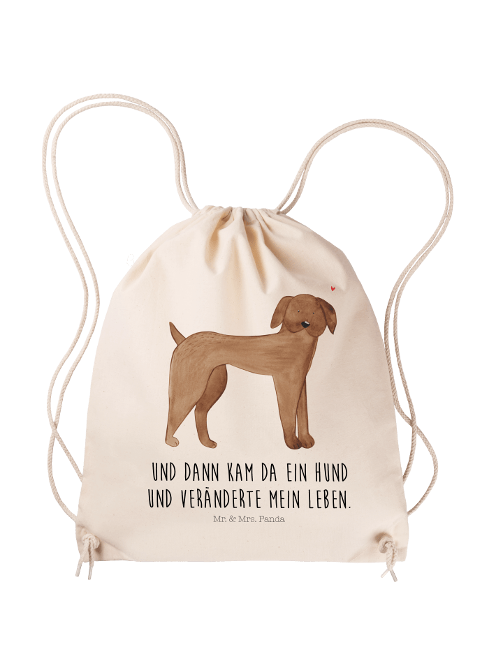 Stoffbeutel Hund Dogge mit Spruch in Creme