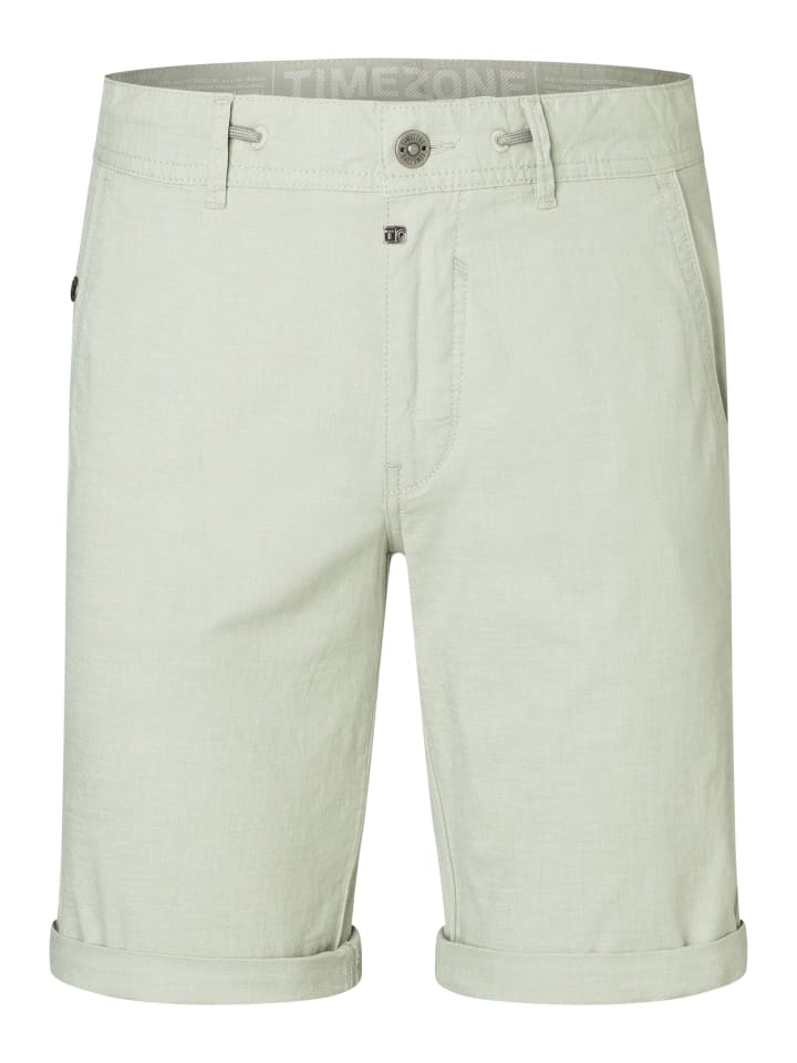 Feine Chino Shorts Bermuda mit Kordelzug und Umschlag in Braun