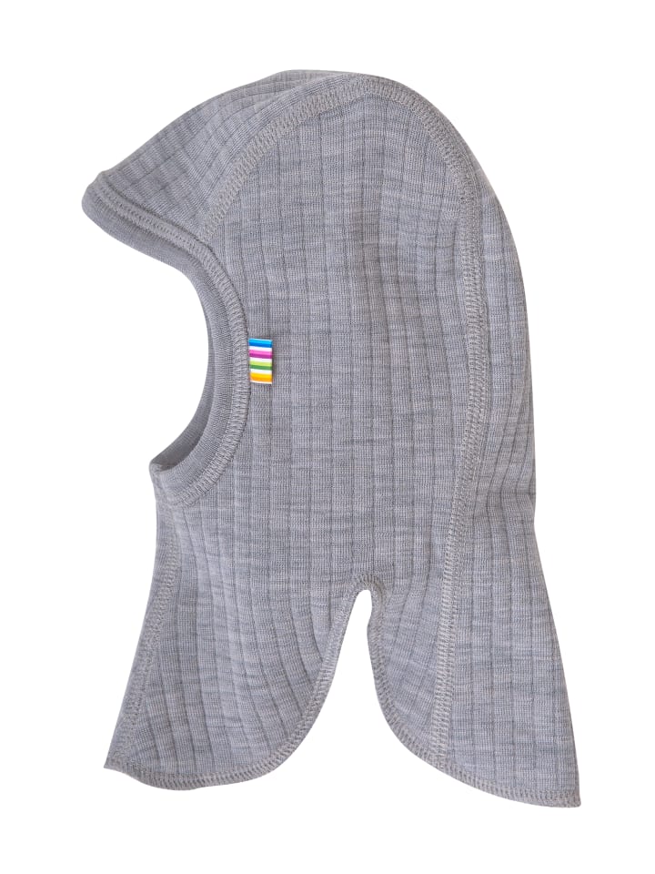 Schalmütze Balaclava Merino-Wolle in grau melange