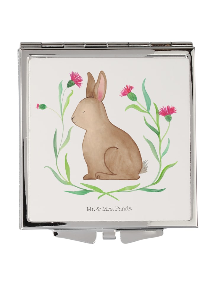 Schminkspiegel Hase Sitzen ohne Spruch in Weiß