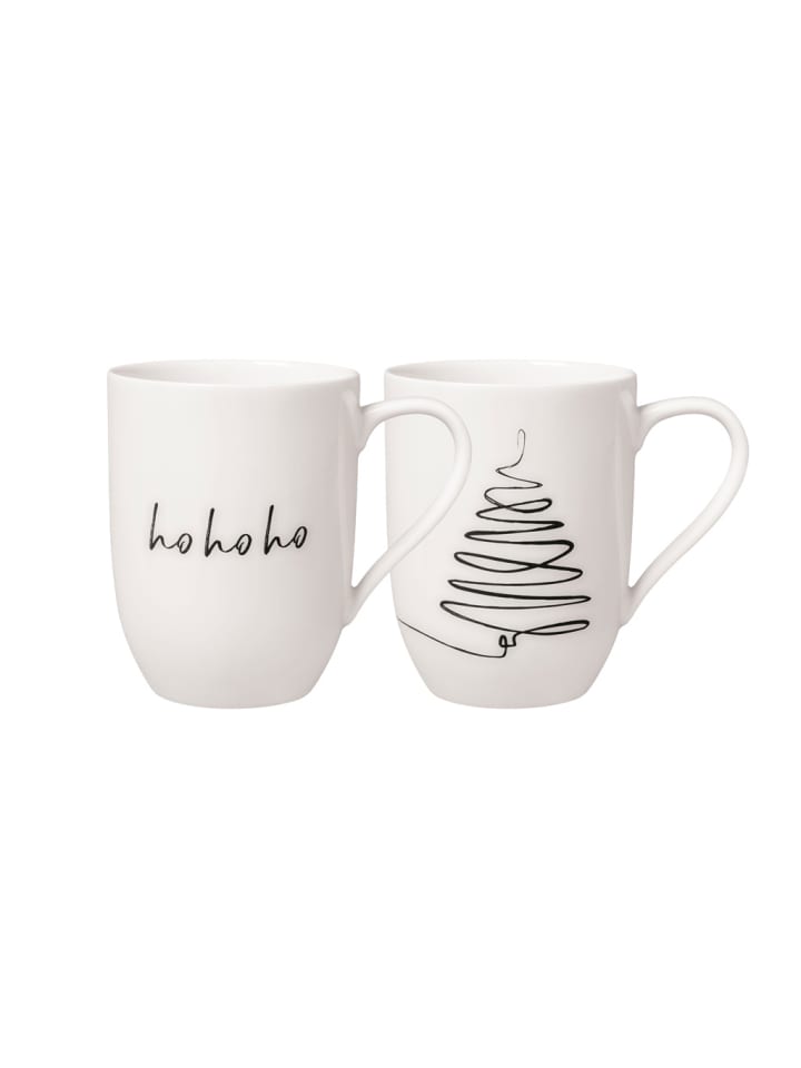2er Set Kaffeebecher XMAS Statement in Weiß 280 ml