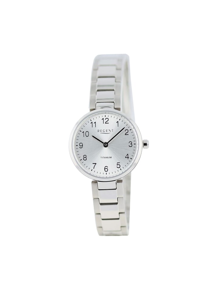 Armbanduhr-Analog silber klein (ca. 26mm) Regent Metallarmband
