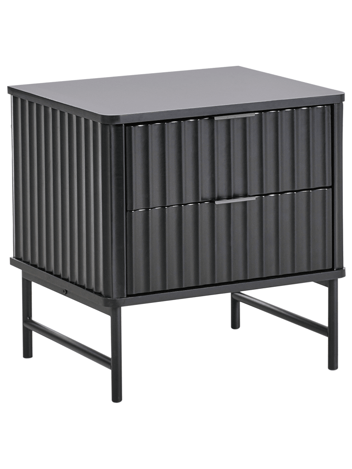 Nachttisch GLASTONBURY in Schwarz - (W) 48 x (H) 50 x (L) 40 cm