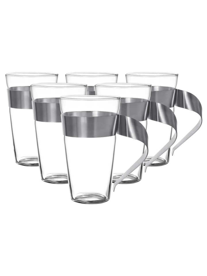 6er Set Latte-Macchiato-Gläser NewWave in Transparent 300 ml