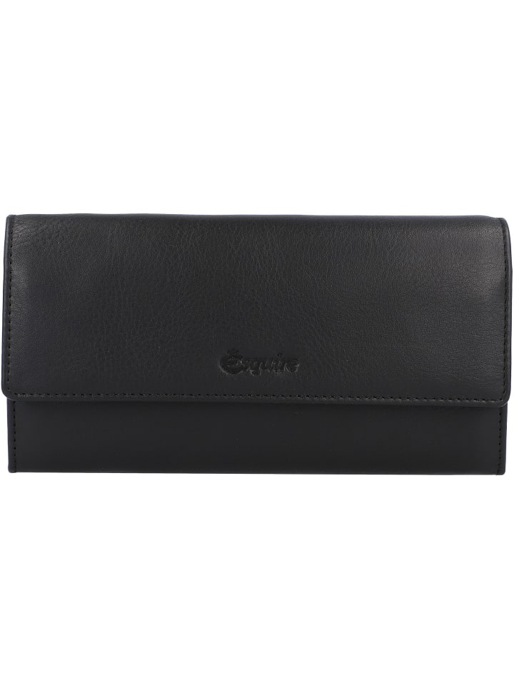 Peru Geldbörse RFID Leder 18,5 cm schwarz