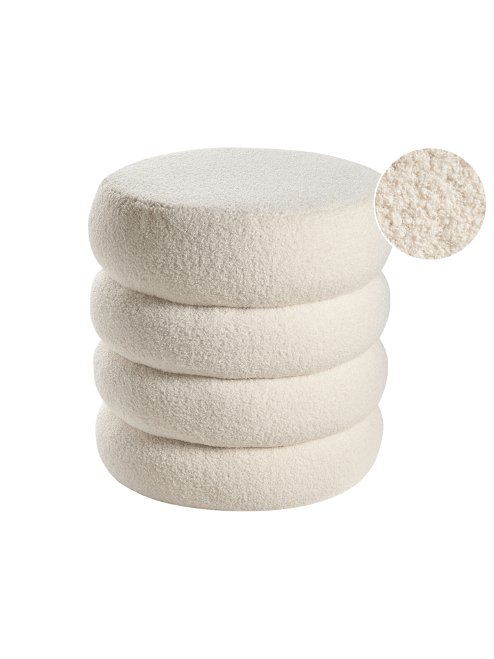 Pouf SUMPTER in Weiß - (W) 43 x (H) 47 x (L) 43 cm