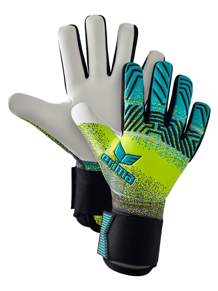 Erwachsene Flex Rd Robusto Torwarthandschuhe in petrol/lime/schwarz
