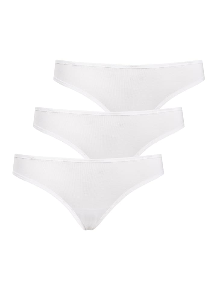 3er pack: Klassische Damen-Strings Brazistri in weiß